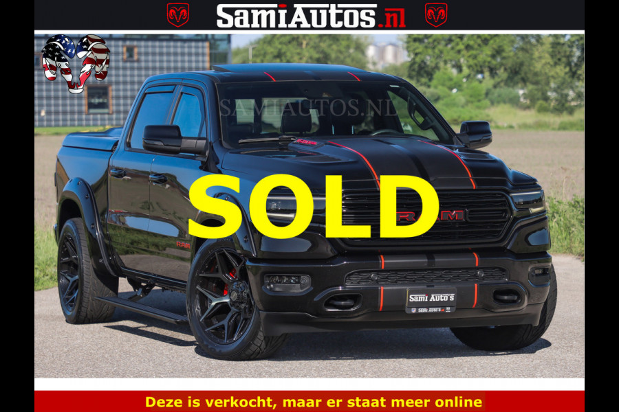 Dodge Ram HULK 5.7 V8 402PK | LIMITED EDITION | HUD | LUCHTVERING | BLACK ON BLACK | STRIPING | WIDE BODY | BREDE WIELEN | BOM VOL CREW CAB DUBBELE CAINE 5 PERSOONS UITVOERING | TOP STAAT |