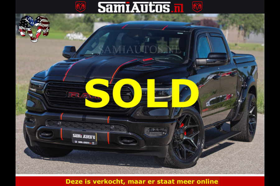 Dodge Ram HULK 5.7 V8 402PK | LIMITED EDITION | HUD | LUCHTVERING | BLACK ON BLACK | STRIPING | WIDE BODY | BREDE WIELEN | BOM VOL CREW CAB DUBBELE CAINE 5 PERSOONS UITVOERING | TOP STAAT |