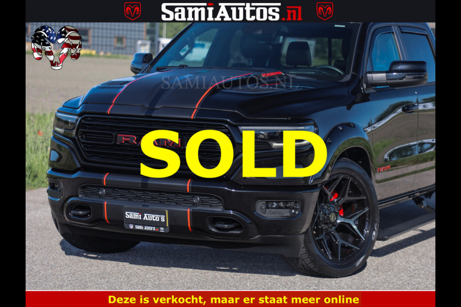 Dodge Ram HULK 5.7 V8 402PK | LIMITED EDITION | HUD | LUCHTVERING | BLACK ON BLACK | STRIPING | WIDE BODY | BREDE WIELEN | BOM VOL CREW CAB DUBBELE CAINE 5 PERSOONS UITVOERING | TOP STAAT |
