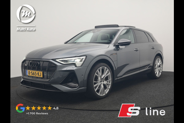 Audi e-tron 55 Quattro 2x S Line 95 kWh 408pk | Panodak | Luchtvering | Adaptive Cruise | 360 Camera | Matrix LED | Alcantara Sportstoelen Memory & Verwarmd | Apple Carplay | 22"L.M | Navigatie | DAB |