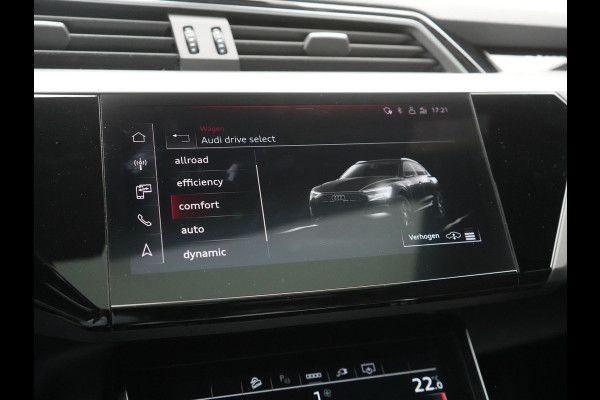 Audi e-tron 55 Quattro 2x S Line 95 kWh 408pk | Panodak | Luchtvering | Adaptive Cruise | 360 Camera | Matrix LED | Alcantara Sportstoelen Memory & Verwarmd | Apple Carplay | 22"L.M | Navigatie | DAB |