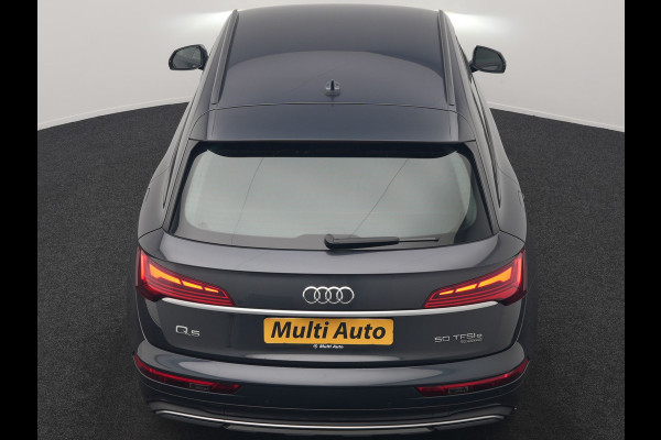 Audi Q5 50 TFSI e Pro Line PHEV 300pk Dealer O.H. | Trekhaak Af Fabriek | Camera | Voorstoelen Verwarmd | Sfeerverlichting | Virtual Cockpit | Navigatie | Cruise Control | DAB | 19"L.M | Plug In Hybrid |