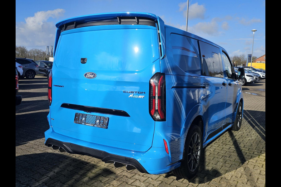 Ford Transit Custom 320 2.5 PHEV L1H1 MS-RT DC Trekhaak! | Dubbele Cabine | Dubbele zijschuifdeur | Keyless entry | Lederen sportstoelen | Elektrische zijschuifdeur | Virtual cockpit | Fabrieksgarantie tm. 16-04-2029