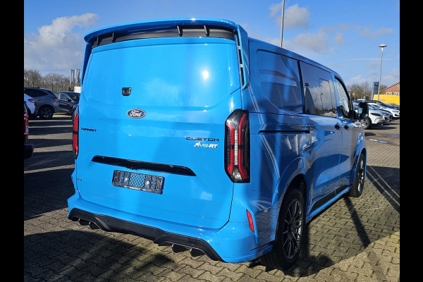Ford Transit Custom 320 2.5 PHEV L1H1 MS-RT DC Trekhaak! | Dubbele Cabine | Dubbele zijschuifdeur | Keyless entry | Lederen sportstoelen | Elektrische zijschuifdeur | Virtual cockpit | Fabrieksgarantie tm. 16-04-2029
