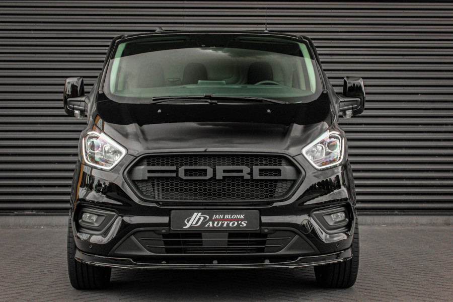 Ford Transit Custom 300 2.0 TDCI L2H1 JB-EDITION / 130PK AUTOMAAT / FULL BLACK / RAPTOR GRILL / SIDE-BARS / TREKHAAK /APPLECARPLAY