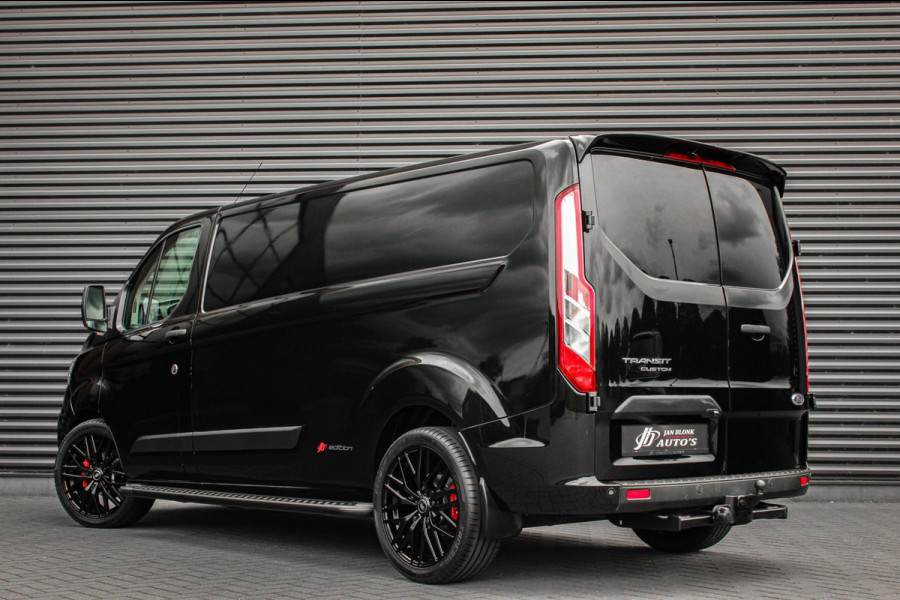 Ford Transit Custom 300 2.0 TDCI L2H1 JB-EDITION / 130PK AUTOMAAT / FULL BLACK / RAPTOR GRILL / SIDE-BARS / TREKHAAK /APPLECARPLAY