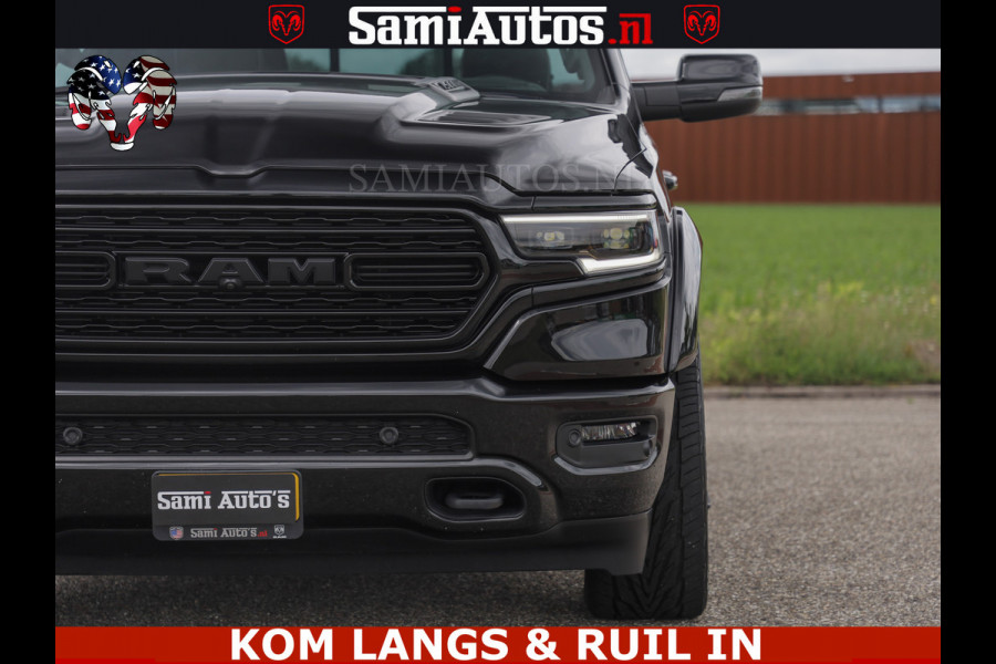 Dodge Ram LIMITED HULK | 5.7 V8 402PK " HEMI | HUD | LUCHTVERING | PANO | MWK KLEP | MEGA VOL | DC | 5 PERS | CREW CAB | DUBBELE CABINE | GRIJSKENETEKN | MEEST COMFORTABELE BEDRIJFSAUTO |
