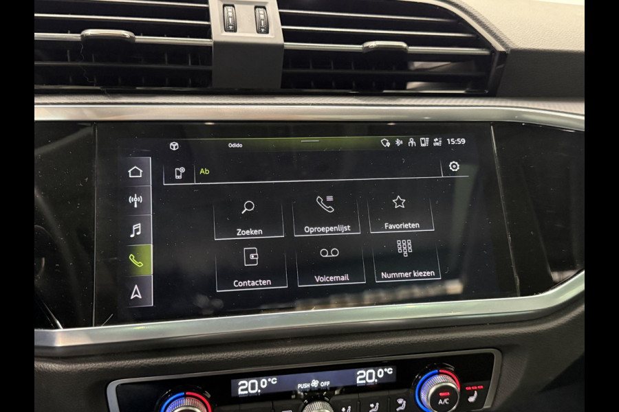 Audi Q3 35 TFSI Advanced Automaat Panoramadak Navigatie Apple Carplay/Android Auto 360 camera Parkeersensoren Cruise Control Alacantara Full Led Stoelverwarming Climate Control Lichtmetalen velgen