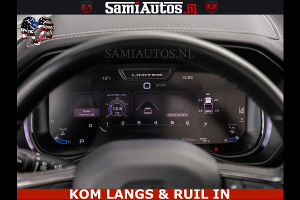 Dodge Ram LIMITED HULK | 5.7 V8 402PK " HEMI | HUD | LUCHTVERING | PANO | MWK KLEP | MEGA VOL | DC | 5 PERS | CREW CAB | DUBBELE CABINE | GRIJSKENETEKN | MEEST COMFORTABELE BEDRIJFSAUTO |