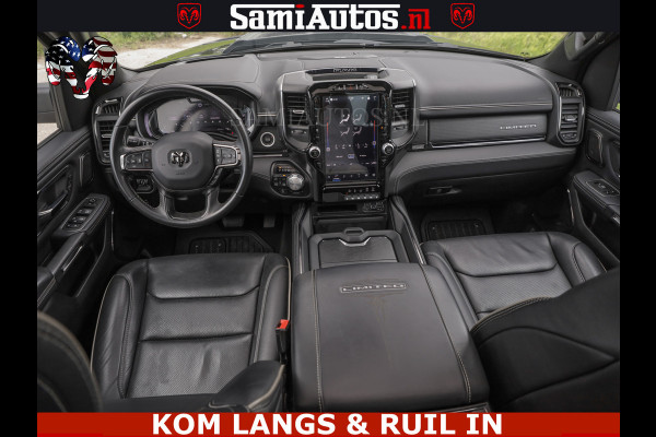Dodge Ram LIMITED HULK | 5.7 V8 402PK " HEMI | HUD | LUCHTVERING | PANO | MWK KLEP | MEGA VOL | DC | 5 PERS | CREW CAB | DUBBELE CABINE | GRIJSKENETEKN | MEEST COMFORTABELE BEDRIJFSAUTO |
