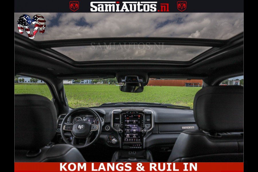 Dodge Ram SPORT | 5.7 V8 HEMI 402PK | GRANITE CRYSTAL | GROOTSCHERM | PANO | LIMITED WIELEN | DUBBEL CABINE DC | 5 PERSOONS | GRIJSKENTEKEN |