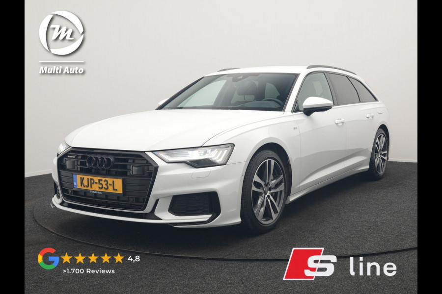 Audi A6 Avant 50 TFSI e Quattro S Line PHEV 300pk Dealer O.H. | Adaptive Cruise | Head Up | Camera | Matrix LED | Lederen Sportstoelen Memory & Verwarmd | Blis | Stuur Verwarmd | Apple Carplay | Navigatie | DAB | Plug In Hybrid |