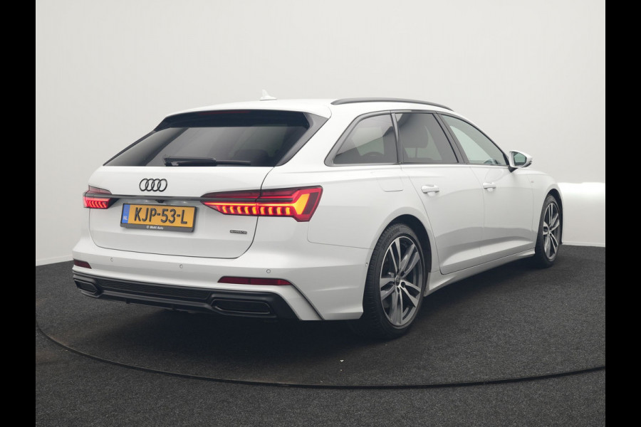 Audi A6 Avant 50 TFSI e Quattro S Line PHEV 300pk Dealer O.H. | Adaptive Cruise | Head Up | Camera | Matrix LED | Lederen Sportstoelen Memory & Verwarmd | Blis | Stuur Verwarmd | Apple Carplay | Navigatie | DAB | Plug In Hybrid |