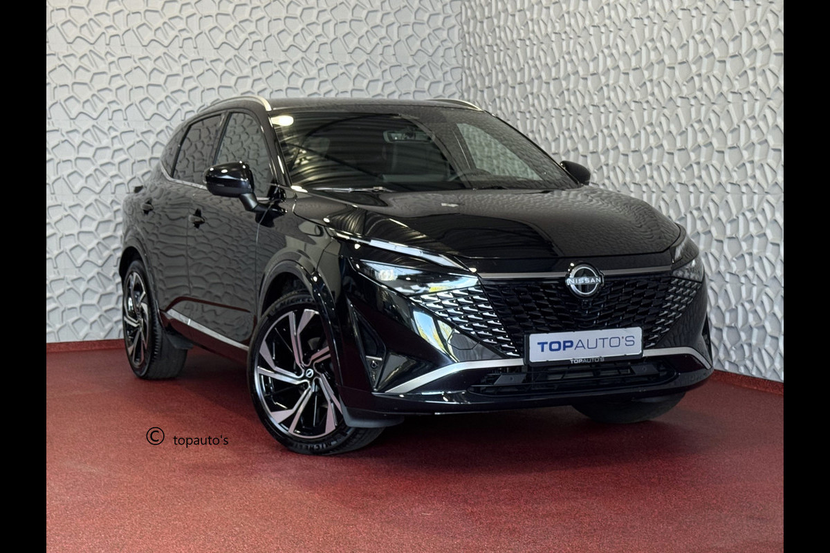 Nissan QASHQAI 1.3 MHEV 160PK 4CILINDER 1800KG TREKVERM TEKNA PLUS BOSE 2-TONE 20''LMV LEER ALCANTARA PANO MASSAGE BOSE STOEL/STUUR/RUIT VERW M 03/2026 K ✅Top Auto's Wijchen , 30 Jaar Specialist in Nissan  : Alle Type's : Tekna / Plus / N-Design / N-Connecta / Limited Edition / Premium / Executive /  , Zowel PHEV / HEV / MHEV / TURBO / HYBRID