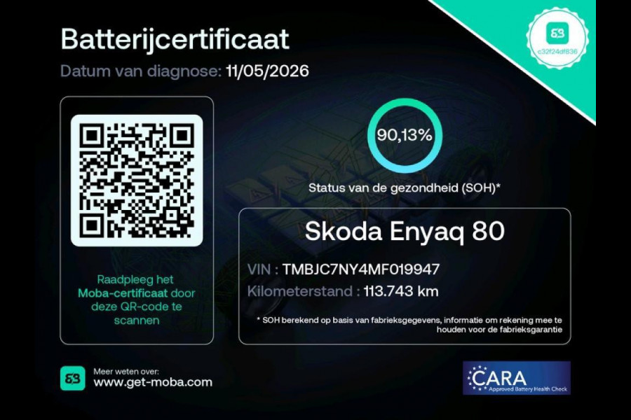 Škoda ENYAQ iV 80 SOH 90% LEER Trekhaak 1e Eig NL-Auto Rijklaarprijs!