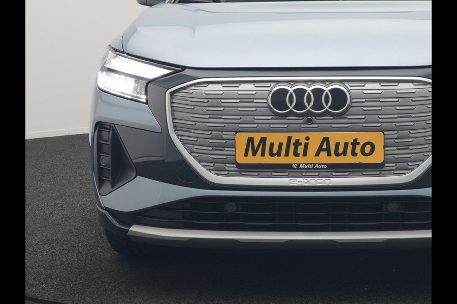 Audi Q4 e-tron 45 Quattro S Line 82 kWh 265pk Dealer O.H. | Trekhaak Af Fabriek | Panodak | Adaptive Cruise | Camera | Sportstoelen Memory & Verwarmd | Sfeerverlichting | Keyless | Navigatie | DAB |