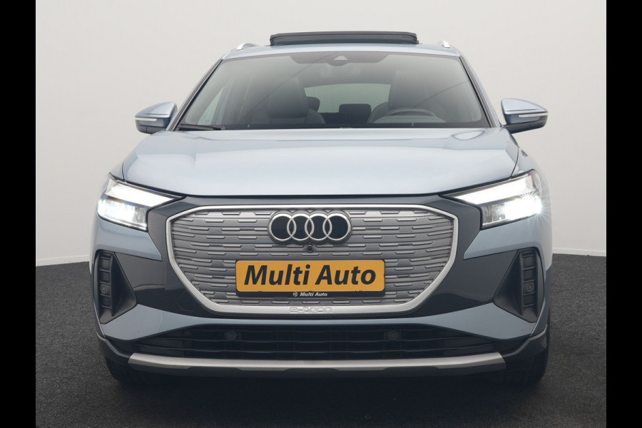 Audi Q4 e-tron 45 Quattro S Line 82 kWh 265pk Dealer O.H. | Trekhaak Af Fabriek | Panodak | Adaptive Cruise | Camera | Sportstoelen Memory & Verwarmd | Sfeerverlichting | Keyless | Navigatie | DAB |