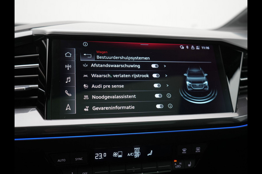 Audi Q4 e-tron 45 Quattro S Line 82 kWh 265pk Dealer O.H. | Trekhaak Af Fabriek | Panodak | Adaptive Cruise | Camera | Sportstoelen Memory & Verwarmd | Sfeerverlichting | Keyless | Navigatie | DAB |