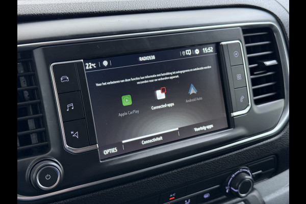 Opel Vivaro-e L2H1 75kWh Autom. 3-Persoons 360°Camera Navi Imperiaal Trekhaak Apple Carplay Android Auto Pdc Cruise Control SOH 88.5% DAB Bluetooth Betonplex Vloer Wandbetimmering Schuifdeur Regen-Lichtsensor 1.000KG Trekgewicht 1e Eigenaar Dealeronderhouden