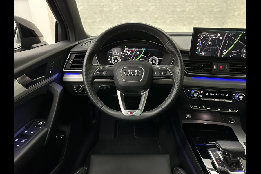 Audi Q5 55 367pk Competition #RS-Leder | ACC | Panorama | Lane Assist | 21" | Sfeerverlichting | Camera | Carplay | Stuurwielverwarming | Black Optic | Draadloos laden | Sportstoelen | 91000,= Nw.Pr. | 10-2024 | 23dkm! | Fabr. Garantie.