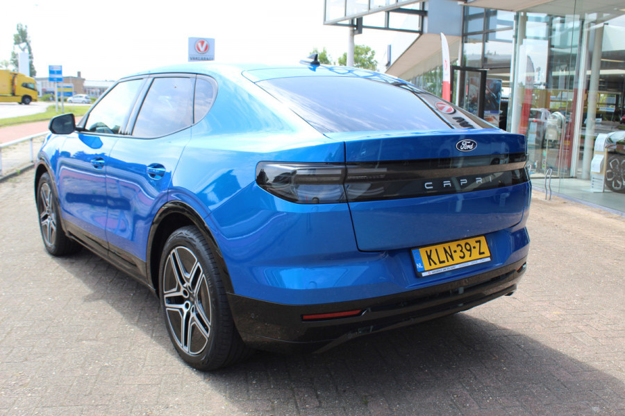 Ford Capri Premium Extended Range RWD 77 kWh Fabrieksgarantie t/m 05-06-2029 ! Autm. airco, warmtepomp, side assist, adapt. cruise cntrl, camera v+a, stoel- en stuurwiel verw., lederen int., metallic lak, elektr. achterklep, navigatie, telefoonvoorb. etc