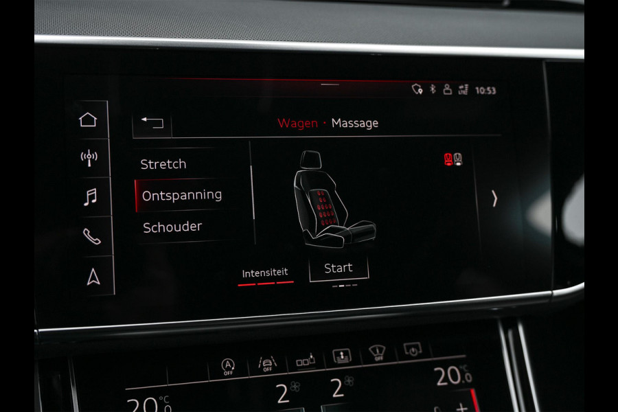 Audi A8 55 TFSI quattro Pro Line Plus | LUCHTVERING | STANDKACHEL | VIRTUAL COCKPIT | LUCHTVERING | ADAPTIVE CRUISE | STOELVERWARMING EN -VENTILATIE | MASSAGE | 360 CAMERA | PANORAMADAK | LED | STUURVERWARMING | HEAD-UP | AMBIANCE INTERIEUR | SOFT-CLOSE |