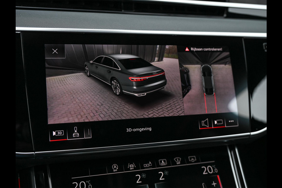 Audi A8 55 TFSI quattro Pro Line Plus | LUCHTVERING | STANDKACHEL | VIRTUAL COCKPIT | LUCHTVERING | ADAPTIVE CRUISE | STOELVERWARMING EN -VENTILATIE | MASSAGE | 360 CAMERA | PANORAMADAK | LED | STUURVERWARMING | HEAD-UP | AMBIANCE INTERIEUR | SOFT-CLOSE |