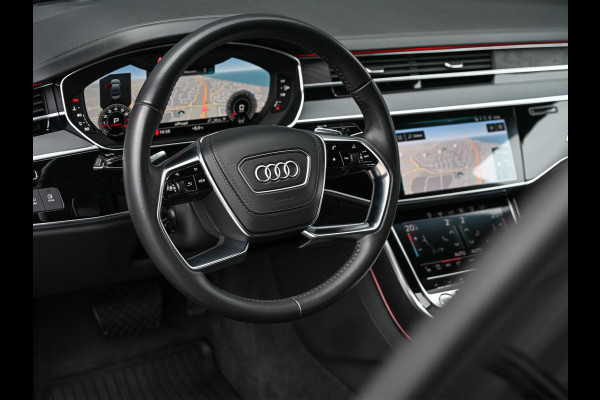 Audi A8 55 TFSI quattro Pro Line Plus | LUCHTVERING | STANDKACHEL | VIRTUAL COCKPIT | LUCHTVERING | ADAPTIVE CRUISE | STOELVERWARMING EN -VENTILATIE | MASSAGE | 360 CAMERA | PANORAMADAK | LED | STUURVERWARMING | HEAD-UP | AMBIANCE INTERIEUR | SOFT-CLOSE |