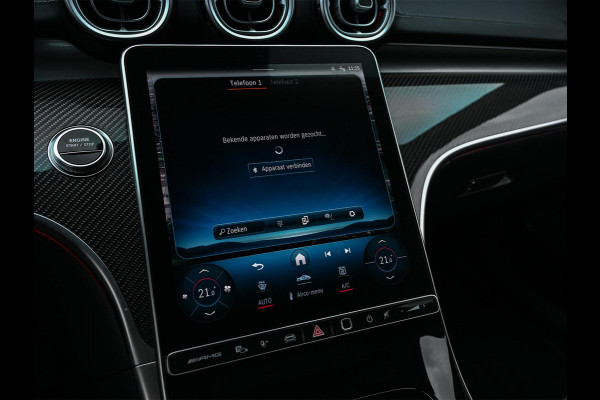 Mercedes-Benz C-Klasse AMG 63 S E Performance | Achterasbesturing | Panoramadak | 360 Camera | Burmester | Memory seats | Carbon inleg | Ambiance interieur |