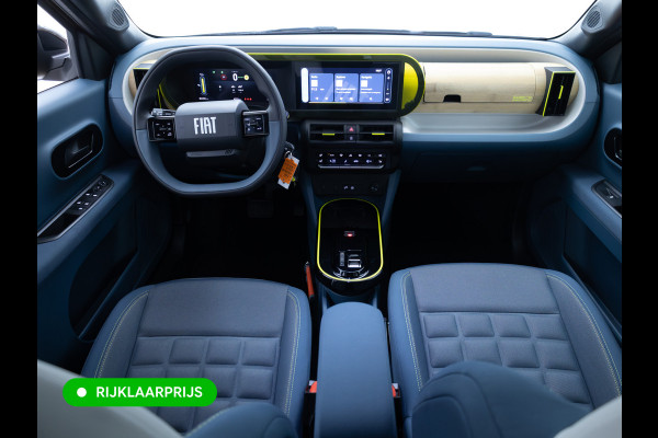 Fiat Grande Panda La Prima 11 kW 44 kWh | Tot 8 jr garantie! | Stoel-, Stuur- & Voorruitverw. | Cruise | Privacy glas | Led, Regensensor, Apple Carplay /  Android auto, Achteruitrijcamera