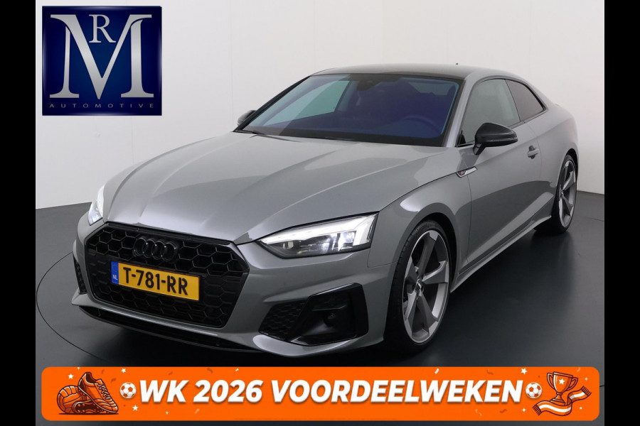 Audi A5 Coupé 40 TFSI S edition VAN: 29.900,- VOOR: 26.877,- UW WKVOORDEEL: 3.023,- | S LINE IN- EN EXTERIEUR | TOPSTAAT! | 20 INCH| LEER| CAMERA| STOELVERWARMING| MATRIX LED| QUANTUM GRIJS