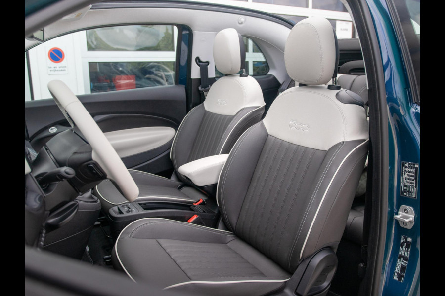 Fiat 500 Hybrid La Prima Cabrio | Clima | LED | PDC | JBL Premium Audio | 17" | Camera | Canneloni Ivory/Piombo interieur