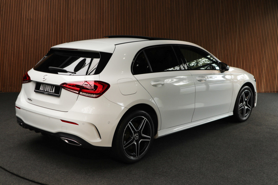 Mercedes-Benz A-Klasse 250e AMG Panodak Leer Navi PTS Ambient Climate Zwarte binnenhemel Cruise Stoelverwarming LM velgen EQ BTW auto!