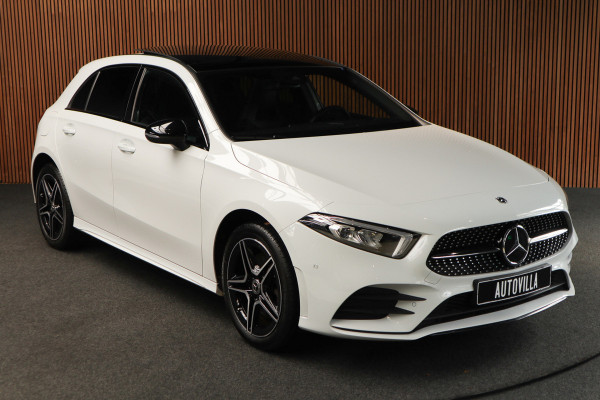 Mercedes-Benz A-Klasse 250e AMG Panodak Leer Navi PTS Ambient Climate Zwarte binnenhemel Cruise Stoelverwarming LM velgen EQ BTW auto!