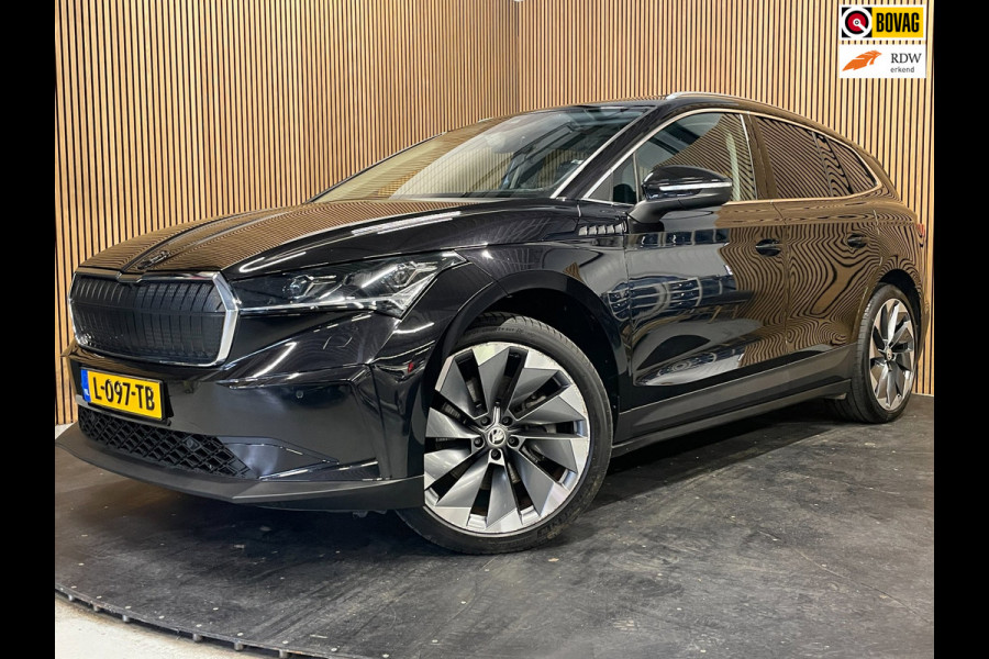 Škoda ENYAQ iV 80|92%SOH|GROTE ACCU|BLACK EDITION|TREKHAAK|ACC|LEDER|PANO|STOEL+STUURVERW|CARPLAY|CAMERA|NAVI|INCL.BTW|1e EIGENAAR