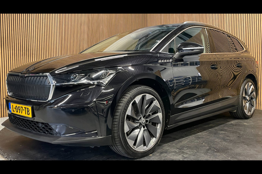 Škoda ENYAQ iV 80|92%SOH|GROTE ACCU|BLACK EDITION|TREKHAAK|ACC|LEDER|PANO|STOEL+STUURVERW|CARPLAY|CAMERA|NAVI|INCL.BTW|1e EIGENAAR