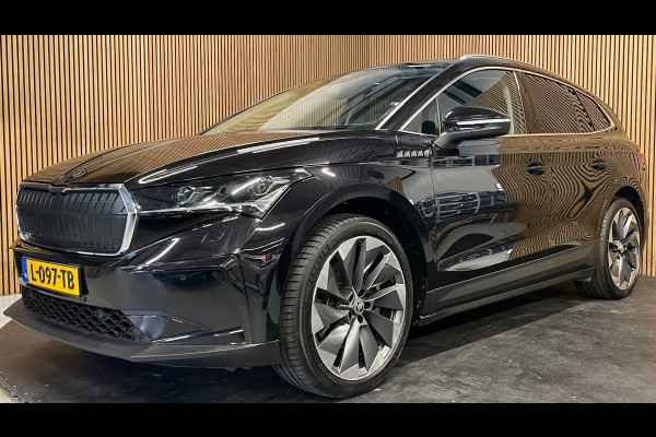 Škoda ENYAQ iV 80|92%SOH|GROTE ACCU|BLACK EDITION|TREKHAAK|ACC|LEDER|PANO|STOEL+STUURVERW|CARPLAY|CAMERA|NAVI|INCL.BTW|1e EIGENAAR