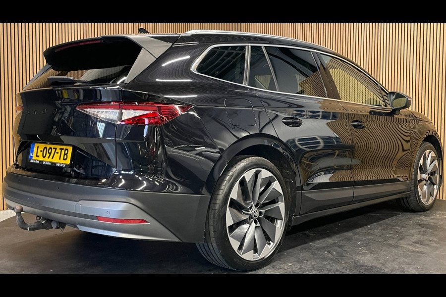 Škoda ENYAQ iV 80|92%SOH|GROTE ACCU|BLACK EDITION|TREKHAAK|ACC|LEDER|PANO|STOEL+STUURVERW|CARPLAY|CAMERA|NAVI|INCL.BTW|1e EIGENAAR
