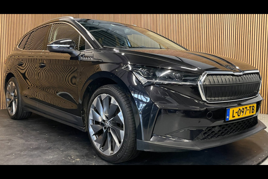 Škoda ENYAQ iV 80|92%SOH|GROTE ACCU|BLACK EDITION|TREKHAAK|ACC|LEDER|PANO|STOEL+STUURVERW|CARPLAY|CAMERA|NAVI|INCL.BTW|1e EIGENAAR