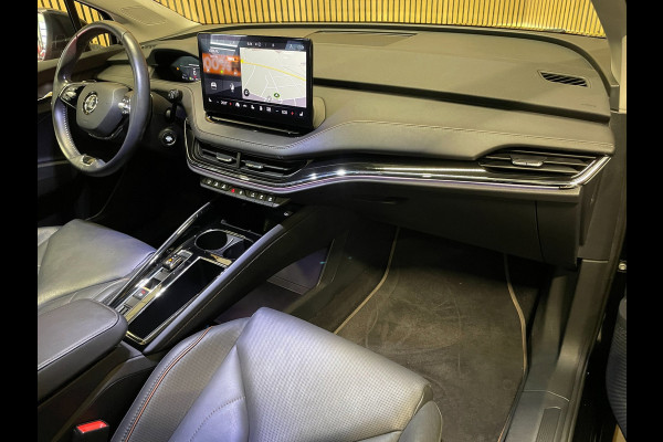 Škoda ENYAQ iV 80|92%SOH|GROTE ACCU|BLACK EDITION|TREKHAAK|ACC|LEDER|PANO|STOEL+STUURVERW|CARPLAY|CAMERA|NAVI|INCL.BTW|1e EIGENAAR