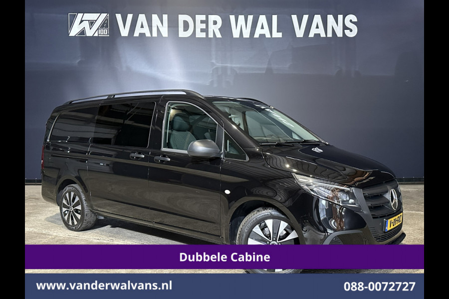 Mercedes-Benz Vito 116 CDI 164pk 9G-Tronic Automaat L2H1 Dubbele Cabine Fabrieksgarantie Euro6 Airco | 2x Zijdeur | 5-Zits | Camera | Navigatie LED, LM Velgen, 2500kg Trekhaak, Adaptieve Cruisecontrol, Parkeersensoren, MBUX
