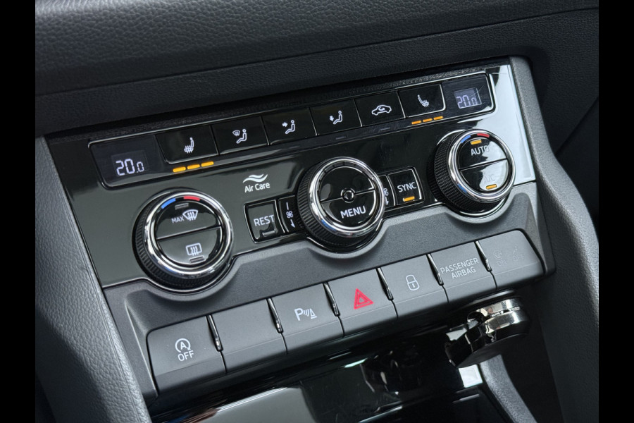 Škoda Kodiaq 1.5TSI Autom. Trekhaak Adap.Cruise Panoramadak Virtual Cockpit Camera Canton®-Audio Stoelverwarming 3-Zone Ecc Navi Apple Carpla Led Lmv Bluetooth Isofix Regen-Lichtsensor 1.800KG Trekgewicht Zeer Complete Auto
