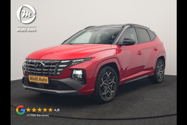 Hyundai Tucson 1.6 T-GDI N Line 4WD PHEV 265pk Dealer O.H. | Adaptive Cruise | Camera | Alcantara Sportstoelen & Stuur Verwarmd | Krell Audio | Apple Carplay | Keyless | Blis | 19"L.M | Navigatie | DAB | Plug In Hybrid |