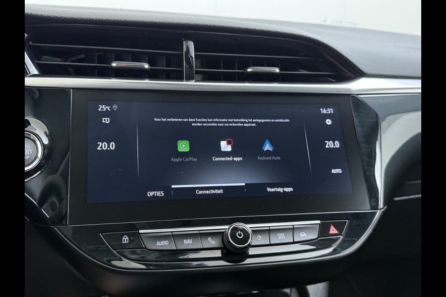 Opel CORSA-E Elegance 50kWh SOH 92% 3-Fase Adap.Cruise Stoel+Stuurverwarming 360°Camera Apple Carplay Android Auto Navi Ecc Pdc Lmv 17" Led Privacy Glas Bluetooth Regen-Lichtsensor Lane Assist Isofix Origineel Nederlandse Auto