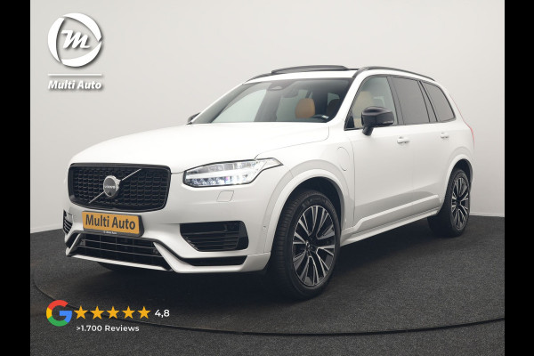 Volvo XC90 T8 Recharge AWD R-Design 7 Persoons LONG RANGE PHEV 455pk Dealer O.H. | Trekhaak Af Fabriek | Luchtvering | Panodak | Adaptive Cruise | 360 Camera | Harman / Kardon | Lederen Sportstoelen Memory & Ventilatie | Stuur Verwarmd | Keyless | Blis | 20"L.M | Plug In Hybrid |