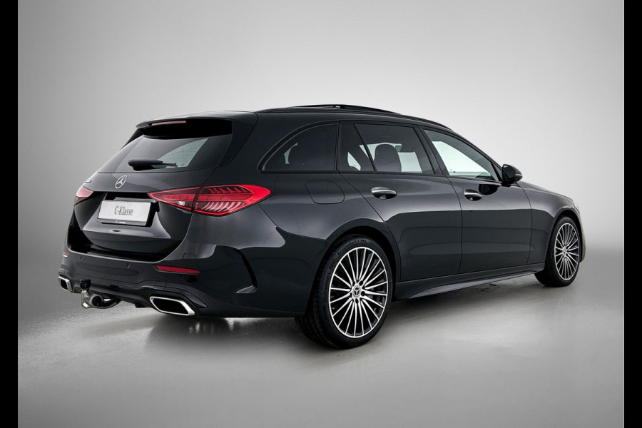 Mercedes-Benz C-Klasse Estate 300 e 140 Years Edition | Comfortpakket Plus | Nightpakket | Parkeerpakket met 360°-camera | Trekhaak | Middenconsole metaalstructuur | GUARD 360° Plus | Panoramaschuifdak | Warmtewerend, donkergetint glas |  19" multispaaks lichtmetalen AMG-velgen |