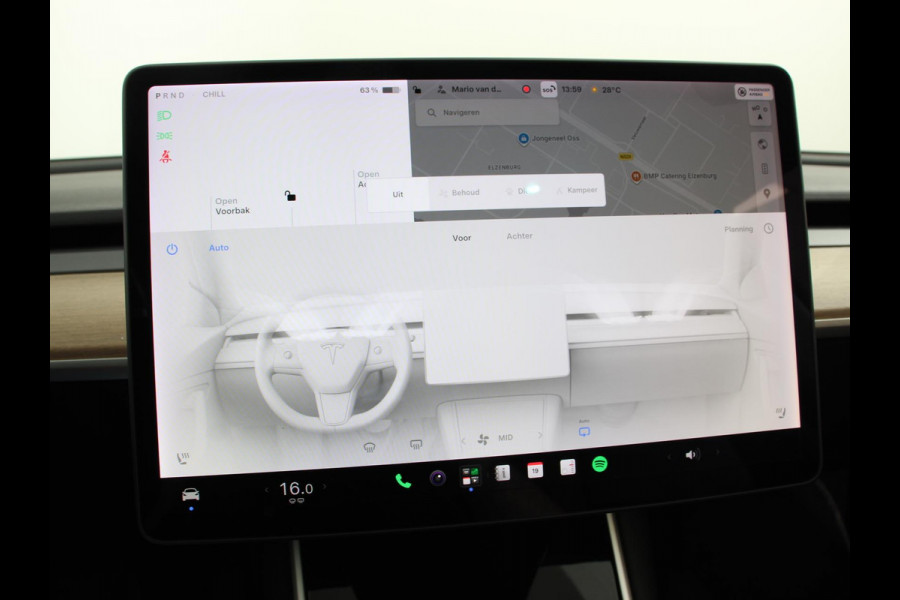 Tesla Model 3 Long Range AWD 75 kWh Navigatie Panorama dak 360 camera Parkeersensoren Stoelverwarming 19" lichtmetalen velgen Ledverlichting Leder Climate Control