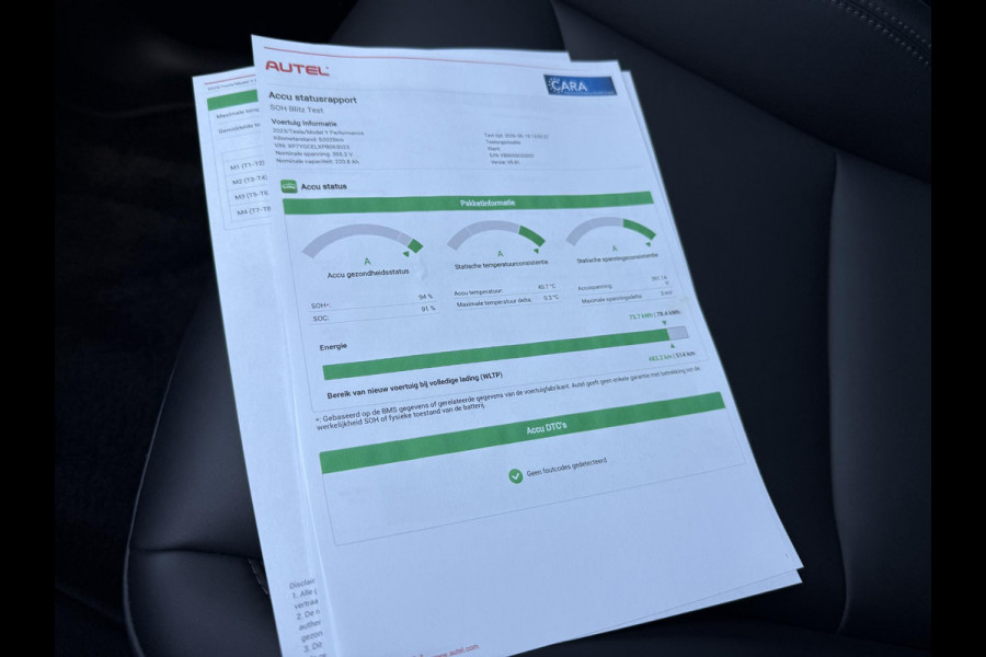 Tesla Model Y Performance AWD 75 kWh SOH 94% | AFNEEMBARE TREKHAAK| RESTERENDE ALGEMENE FABRIEKSGARANTIE TESLA T/M 03-2027 OF 80.000KM| ACCU + AANDRIJFLIJN T/M 03-2031/ 192.000KM| RIJKLAAR GELEVERD