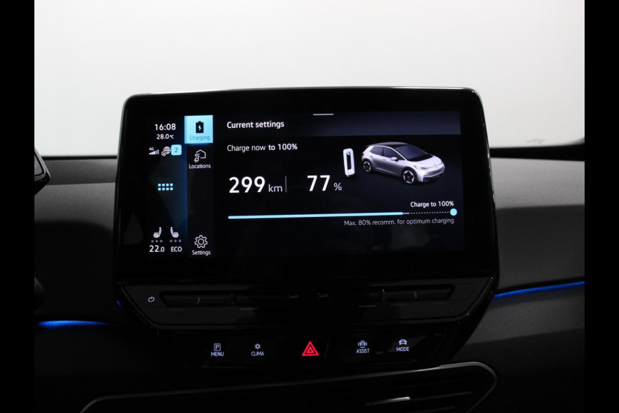 Volkswagen ID.3 First 58 kWh Navigatie Apple Carplay/Android Auto Adaptive Cruise Control Parkeersensoren Stoel- en stuurverwarming Lichtmetalen velgen Climate Control