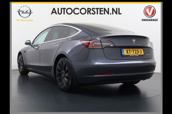 Tesla Model 3 Long Range AWD 75kWh 463PK Full Self Driving Ivoor Interieur All-Season banden Privacy Glas Premium Audio Panoramadak Navi Camer SOH 82% Lmv Leder Memory Elek.Stoelen Achterbank+Stoelverwarming Keyless Wifi Origineel Nederlandse Particuliere Auto Fabrieksgarantie op Accu en motor tot 25-3-2027/192.000KM
